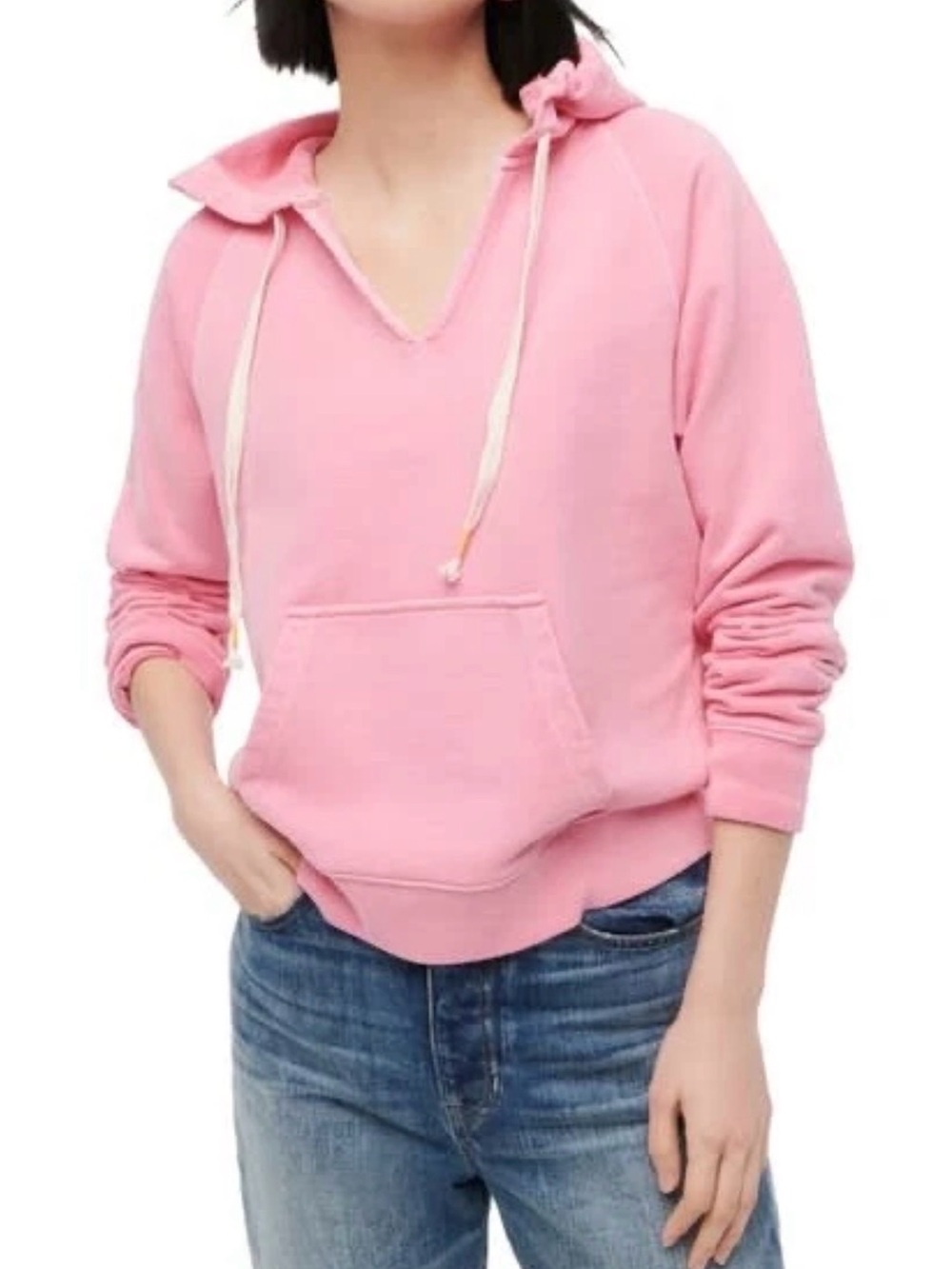 J.Crew Women’s XS Pink Garment Dyed Pullover Hoodie 100% Cotton